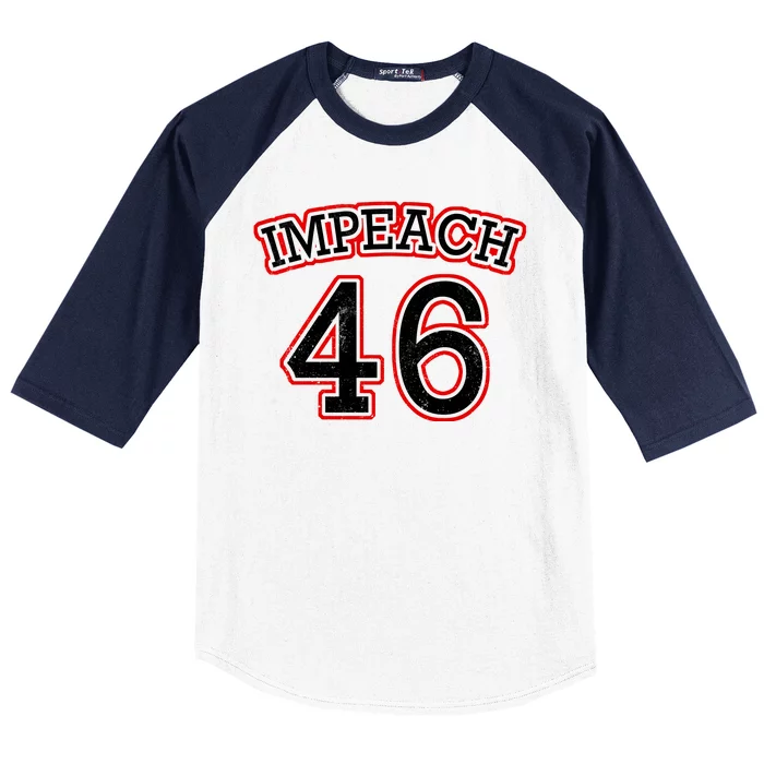 Impeach 46 Joe Biden Republican Conservative Anti-Biden Baseball Sleeve Shirt