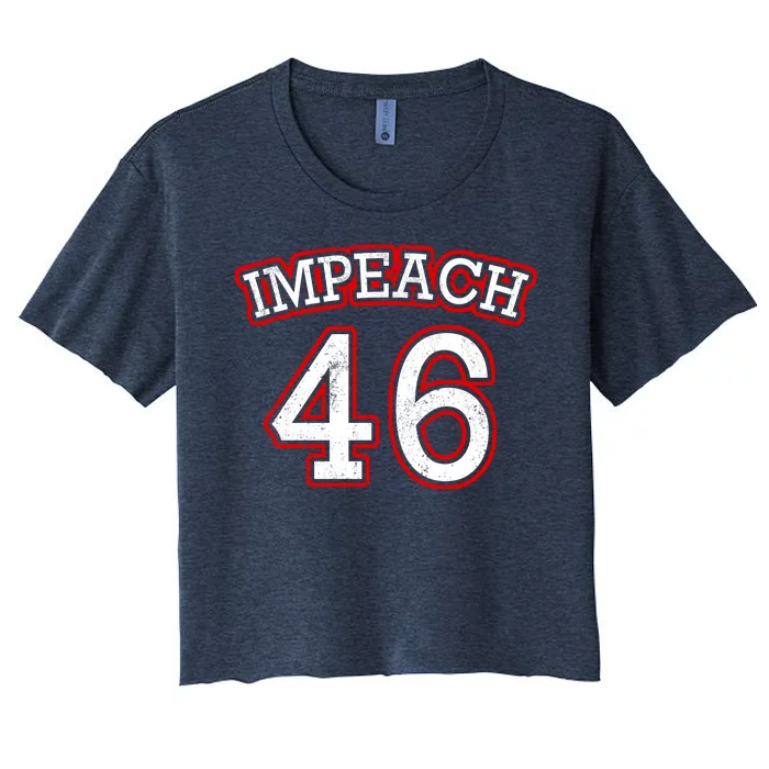 Impeach 46 Joe Biden Republican Conservative Anti-Biden Women's Crop Top Tee