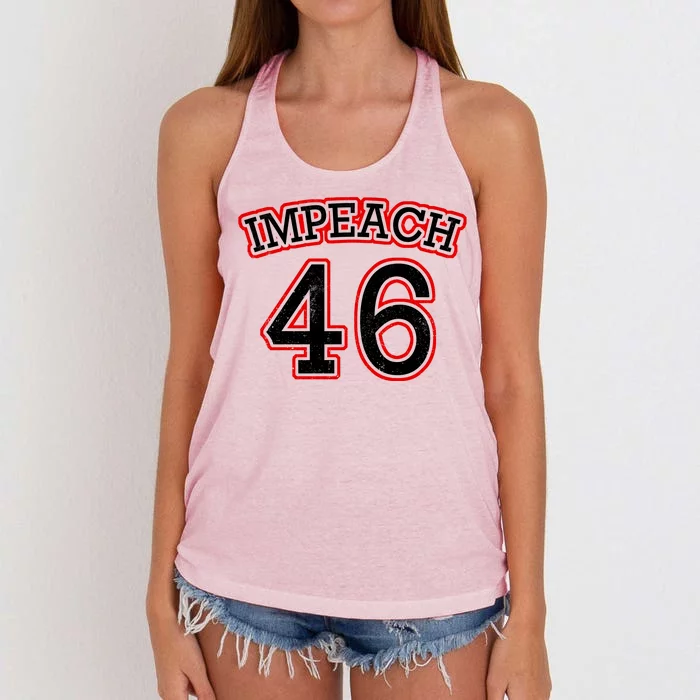 Impeach 46 Joe Biden Republican Conservative Anti-Biden Women's Knotted Racerback Tank