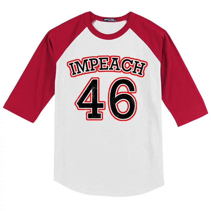 Impeach 46 Joe Biden Republican Conservative Anti-Biden Kids Colorblock Raglan Jersey