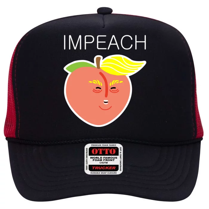 Impeach Donald Anti Trump Peach Emoji Impeachment High Crown Mesh Trucker Hat