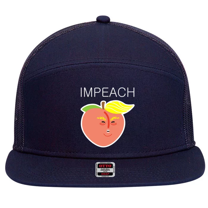 Impeach Donald Anti Trump Peach Emoji Impeachment 7 Panel Mesh Trucker Snapback Hat