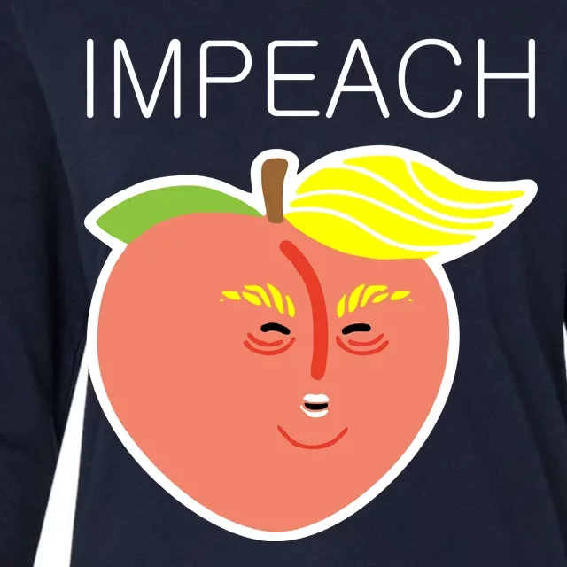 Impeach Donald Anti Trump Peach Emoji Impeachment Womens Cotton Relaxed Long Sleeve T-Shirt