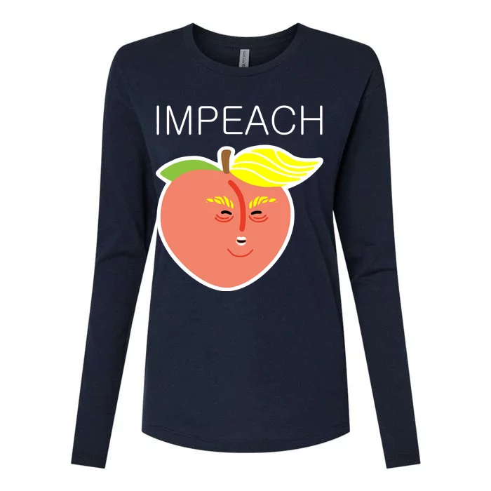 Impeach Donald Anti Trump Peach Emoji Impeachment Womens Cotton Relaxed Long Sleeve T-Shirt