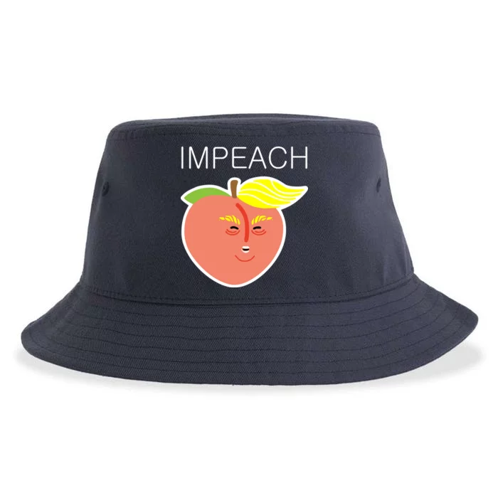 Impeach Donald Anti Trump Peach Emoji Impeachment Sustainable Bucket Hat