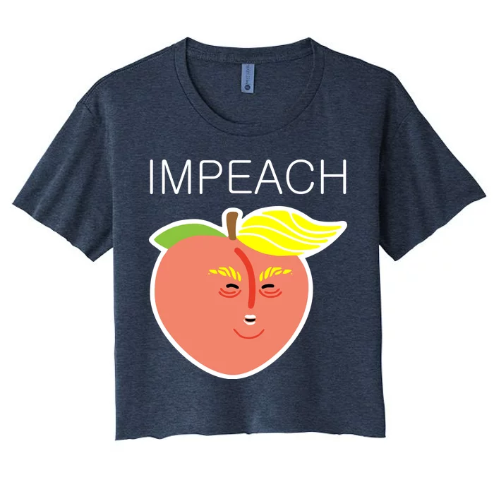 Impeach Donald Anti Trump Peach Emoji Impeachment Women's Crop Top Tee