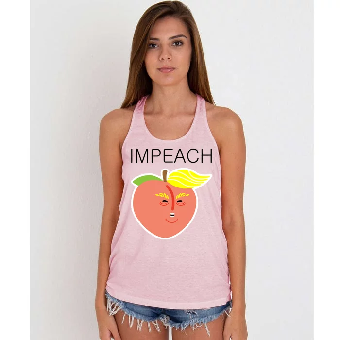 Impeach Donald Anti Trump Peach Emoji Impeachment Women's Knotted Racerback Tank