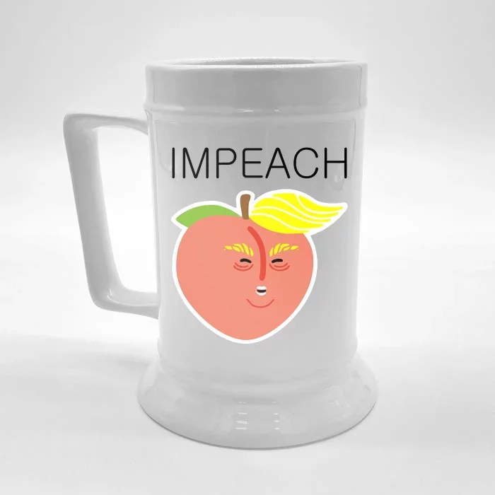 Impeach Donald Anti Trump Peach Emoji Impeachment Front & Back Beer Stein