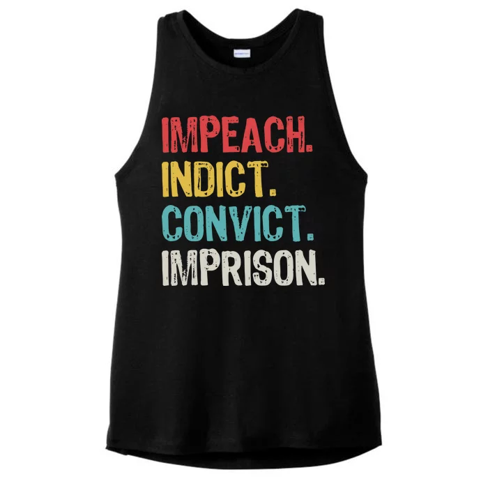 Impeach Indict Convict Imprison Ladies Tri-Blend Wicking Tank