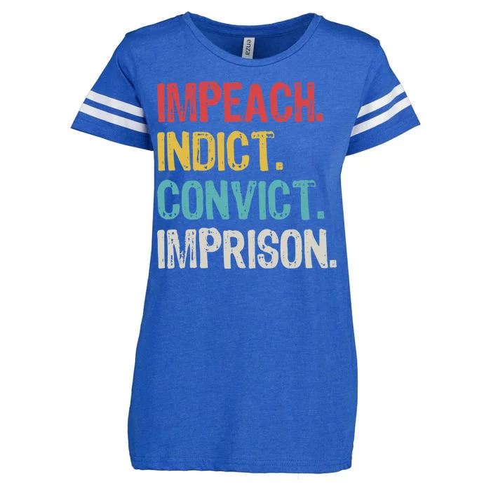 Impeach Indict Convict Imprison Enza Ladies Jersey Football T-Shirt