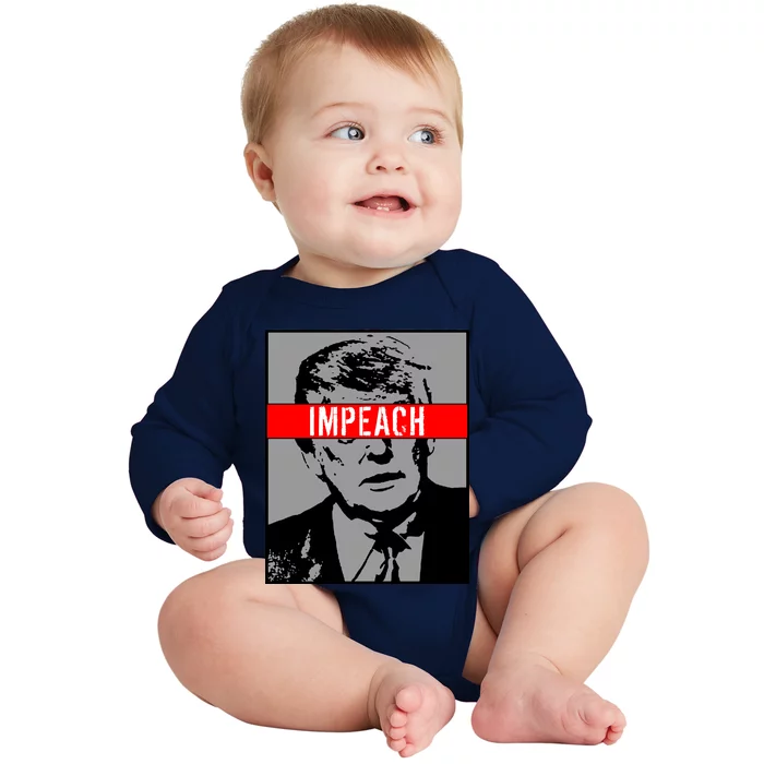 Impeach President Donald Trump Anti Trump Resist Baby Long Sleeve Bodysuit