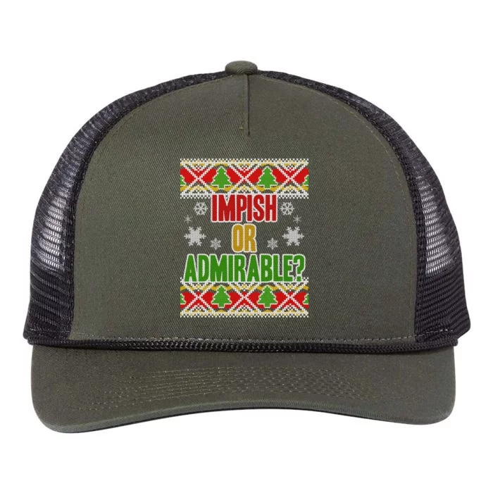 Impish or Admirable Ugly Christmas Retro Rope Trucker Hat Cap