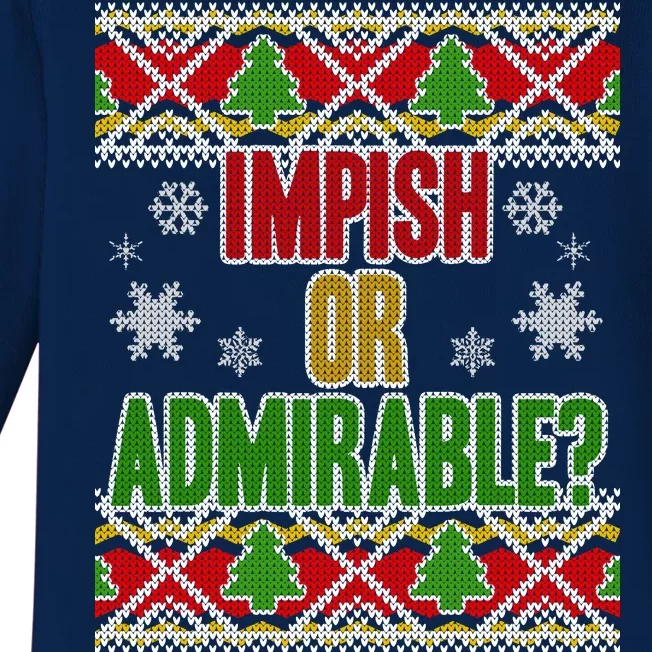 Impish or Admirable Ugly Christmas Baby Long Sleeve Bodysuit