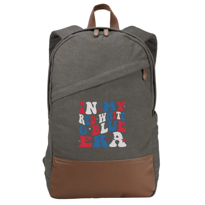 In My Red White And Blue Era July 4th Cotton Canvas Backpack