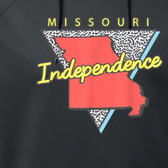 Independence Missouri Retro Triangle Mo City Performance Fleece Hoodie