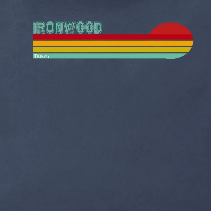 Ironwood Michigan Retro Zip Tote Bag