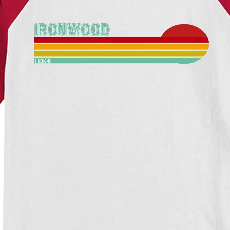 Ironwood Michigan Retro Kids Colorblock Raglan Jersey