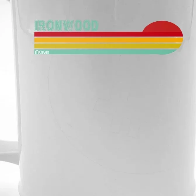 Ironwood Michigan Retro Front & Back Beer Stein