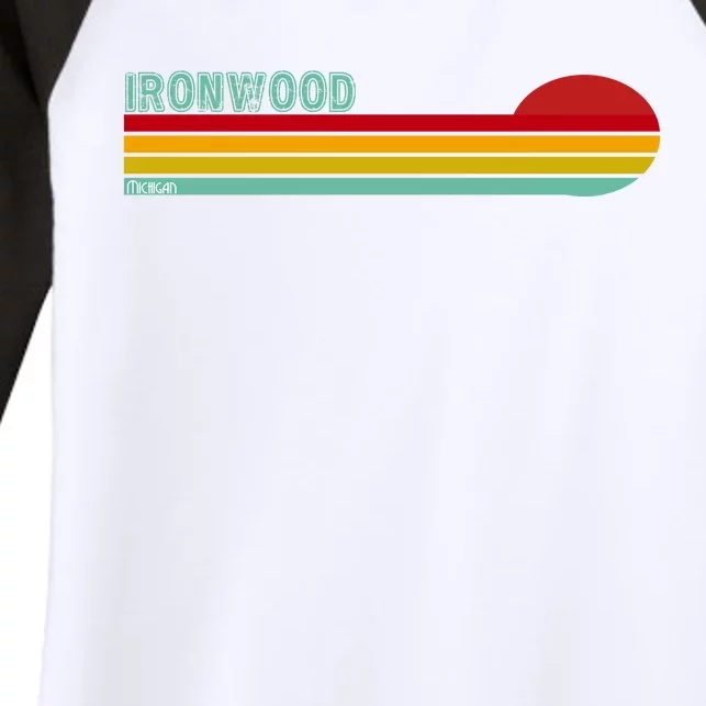 Ironwood Michigan Retro Women's Tri-Blend 3/4-Sleeve Raglan Shirt