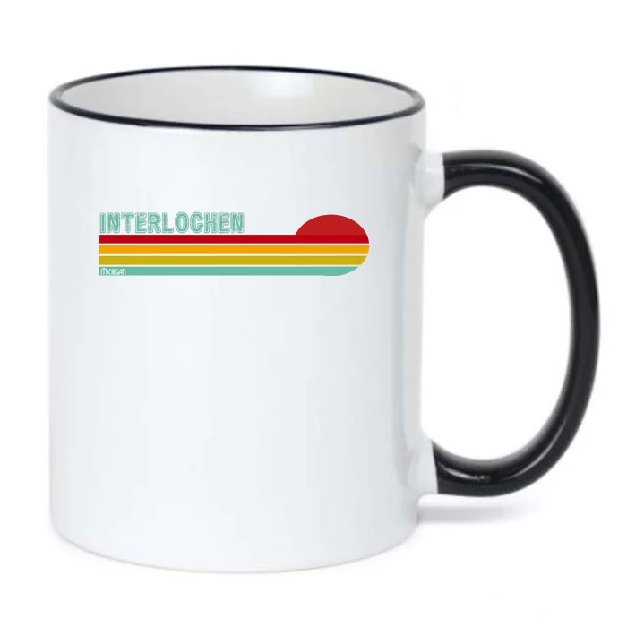 Interlochen Michigan Retro Black Color Changing Mug