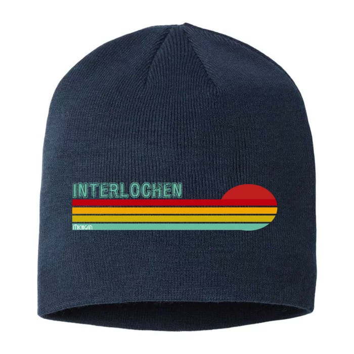 Interlochen Michigan Retro 8 1/2in Sustainable Knit Beanie