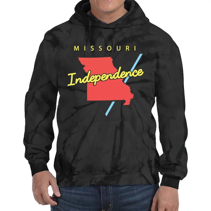 Independence Missouri Retro Triangle Mo City Tie Dye Hoodie