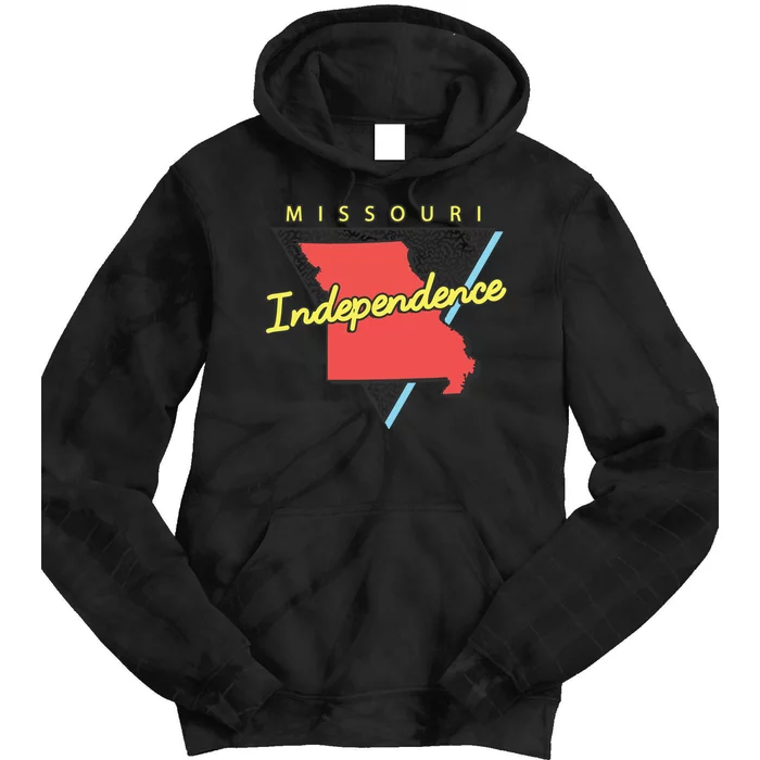 Independence Missouri Retro Triangle Mo City Tie Dye Hoodie