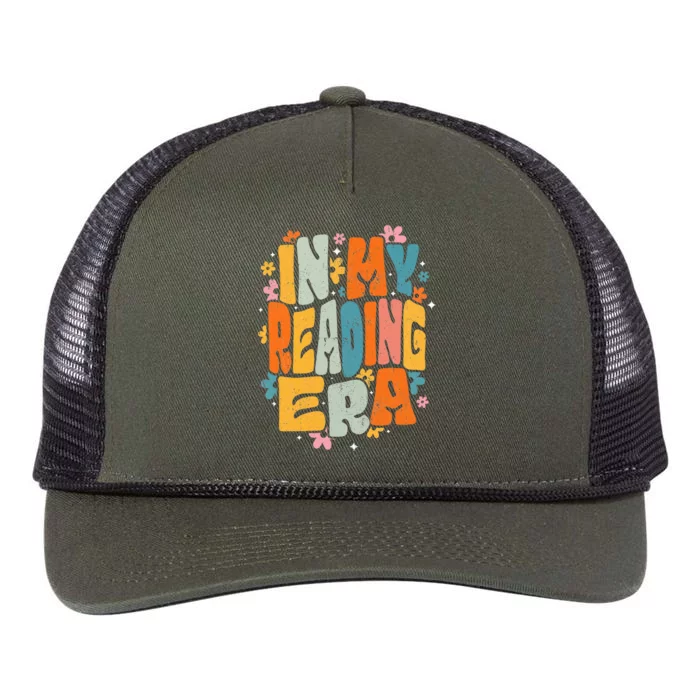 In My Reading Era Groovy Reader Librarian Teacher Book Lover Retro Rope Trucker Hat Cap