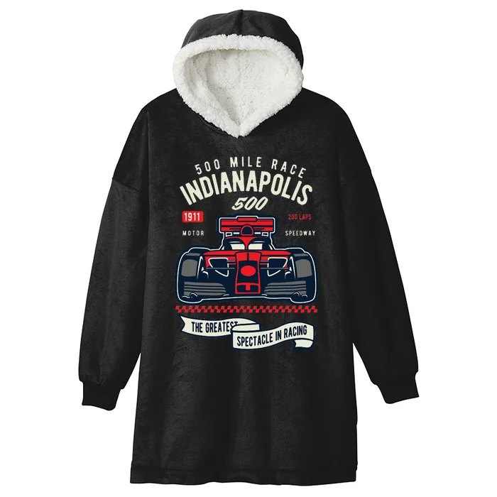 Indianapolis Mile Race Hooded Wearable Blanket