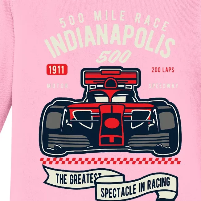 Indianapolis Mile Race Baby Long Sleeve Bodysuit