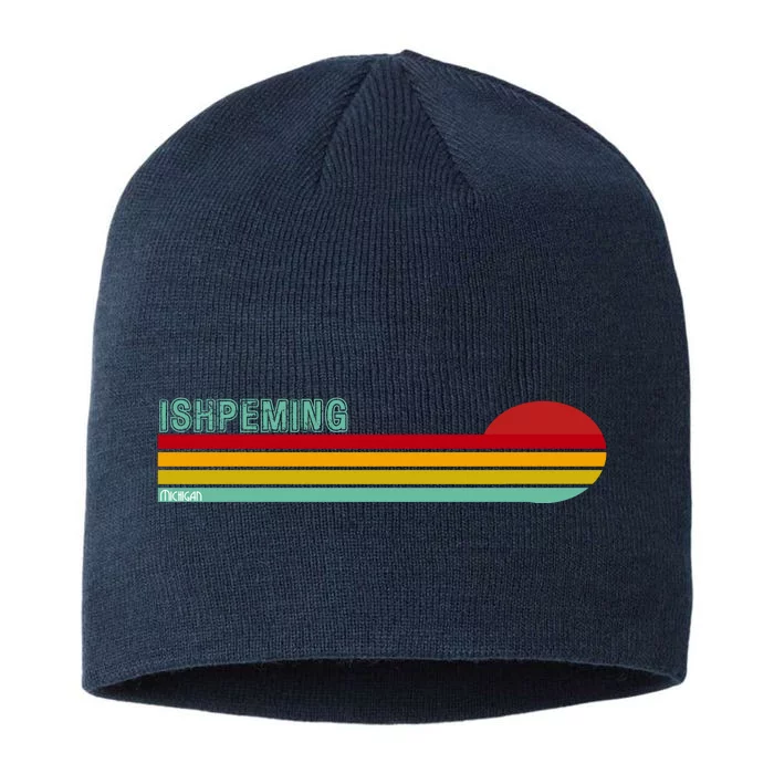 Ishpeming Michigan Retro 8 1/2in Sustainable Knit Beanie