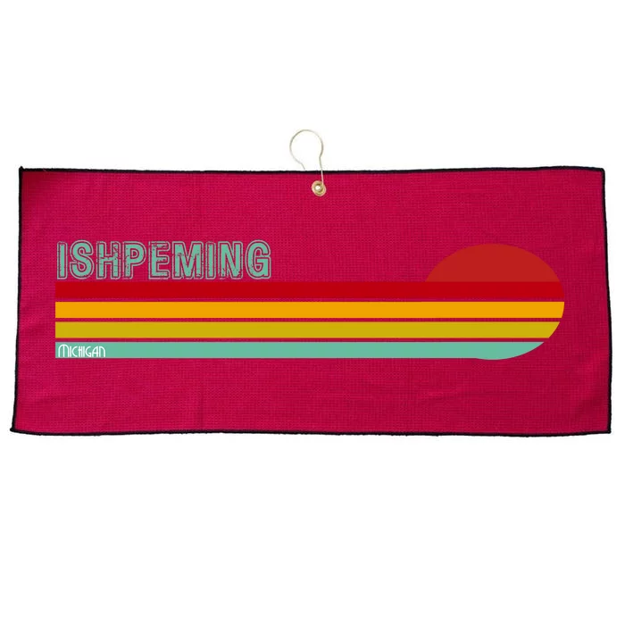 Ishpeming Michigan Retro Large Microfiber Waffle Golf Towel