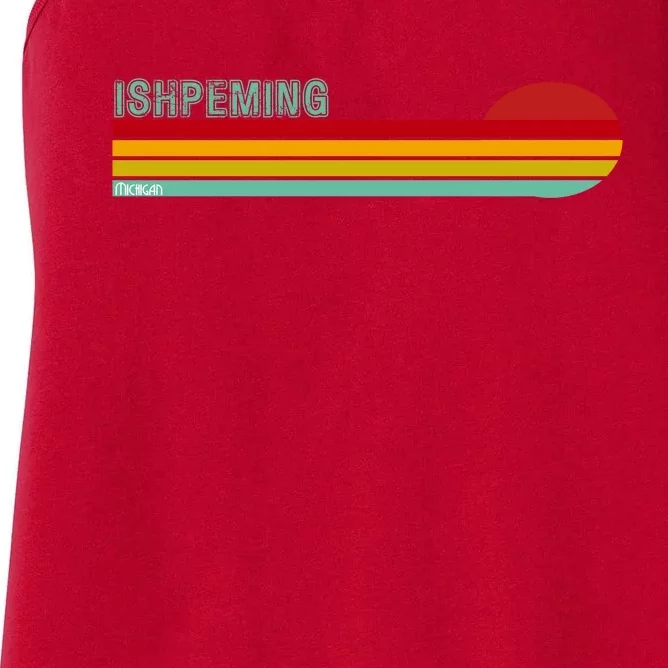 Ishpeming Michigan Retro Women's Racerback Tank