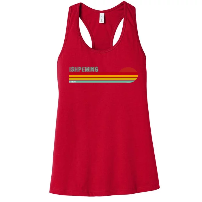 Ishpeming Michigan Retro Women's Racerback Tank