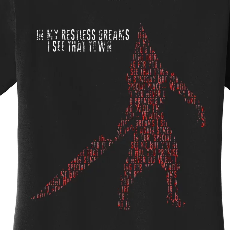 IN MY RESTLESS DREAMS I SEE THAT TOWN Pyramid Head Monster Women's T-Shirt