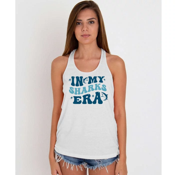 In My Sharks Era Groovy Women's Knotted Racerback Tank