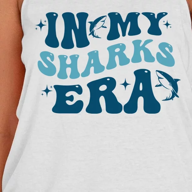 In My Sharks Era Groovy Women's Knotted Racerback Tank