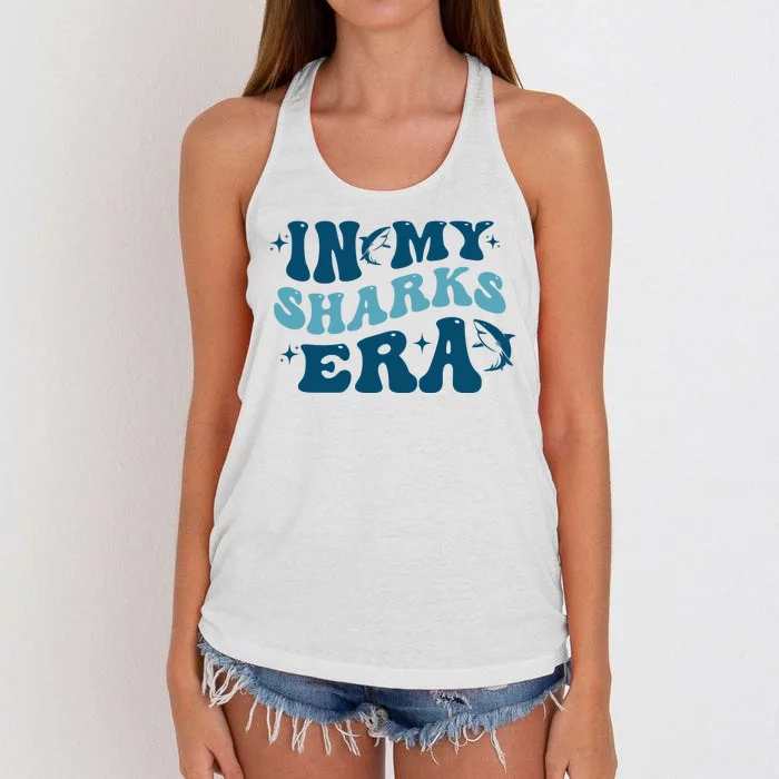 In My Sharks Era Groovy Women's Knotted Racerback Tank