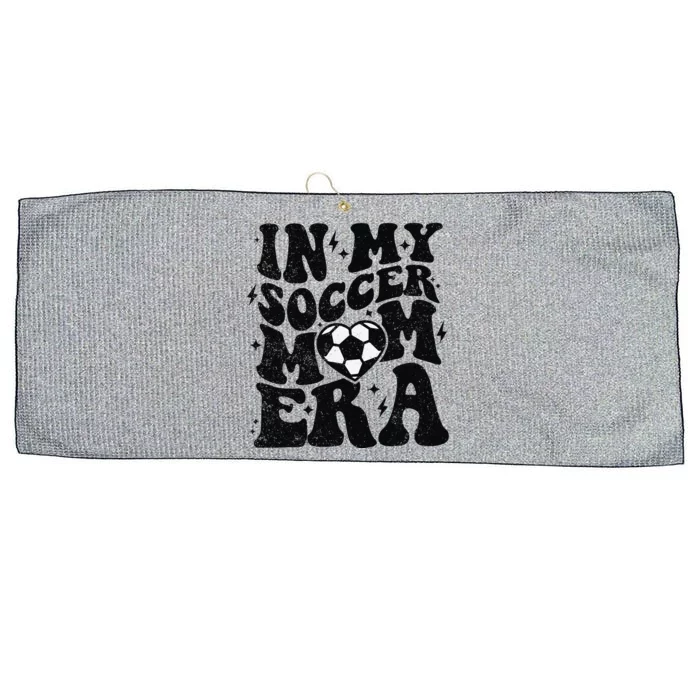 In My Soccer Mom Era Retro Soccer Mama Mothers Day Large Microfiber Waffle Golf Towel