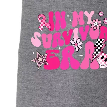 In My Survivor Era Pink Groovy Retro Breast Cancer Awareness Gift Doggie 3-End Fleece Hoodie