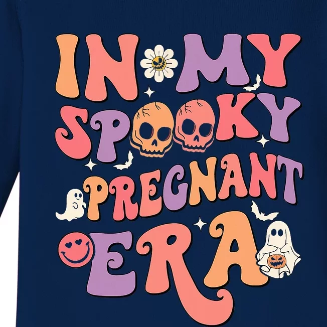 In My Spooky Pregnant Era Ghost Halloween Pregnant Mom Baby Long Sleeve Bodysuit