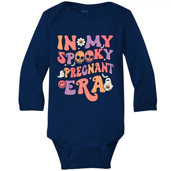 In My Spooky Pregnant Era Ghost Halloween Pregnant Mom Baby Long Sleeve Bodysuit