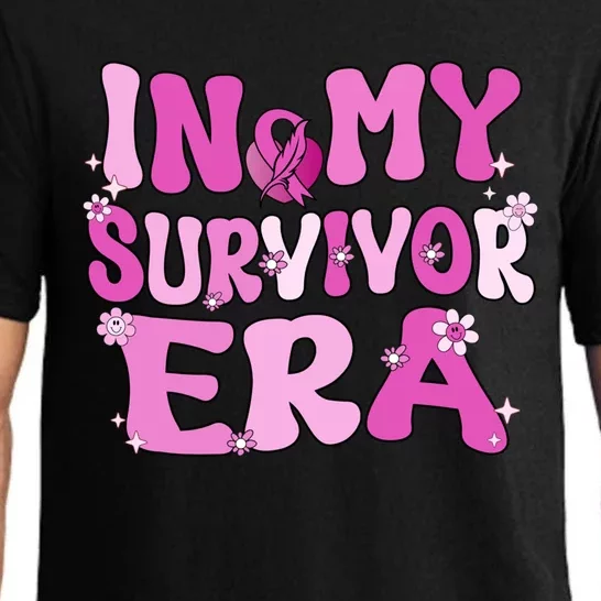 In My Survivor Era Retro Groovy Breast Cancer Awareness Cute Gift Pajama Set