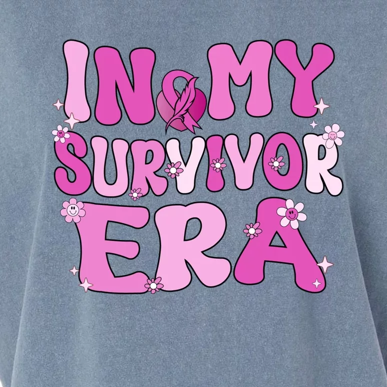 In My Survivor Era Retro Groovy Breast Cancer Awareness Cute Gift Garment-Dyed Women's Muscle Tee