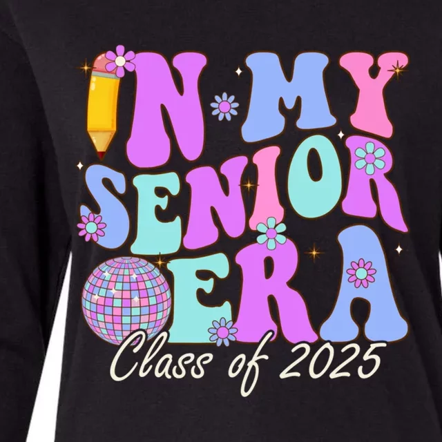 In My Senior Era Class Of 2025 Graduate Retro Groovy Gift Womens Cotton Relaxed Long Sleeve T-Shirt