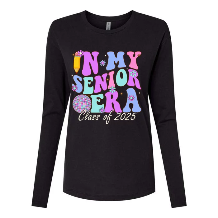 In My Senior Era Class Of 2025 Graduate Retro Groovy Gift Womens Cotton Relaxed Long Sleeve T-Shirt