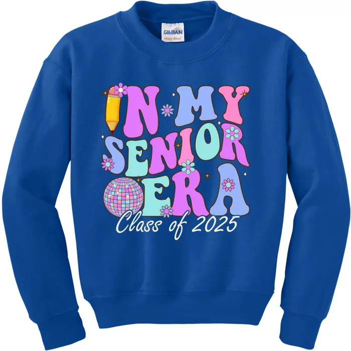 In My Senior Era Class Of 2025 Graduate Retro Groovy Gift Kids Sweatshirt