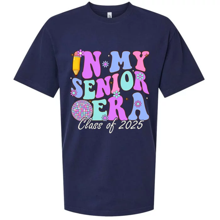 In My Senior Era Class Of 2025 Graduate Retro Groovy Gift Sueded Cloud Jersey T-Shirt