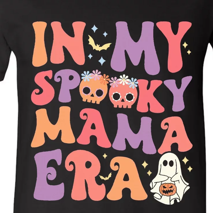 In My Spooky Mama Era Halloween Groovy Witchy Spooky Mom V-Neck T-Shirt