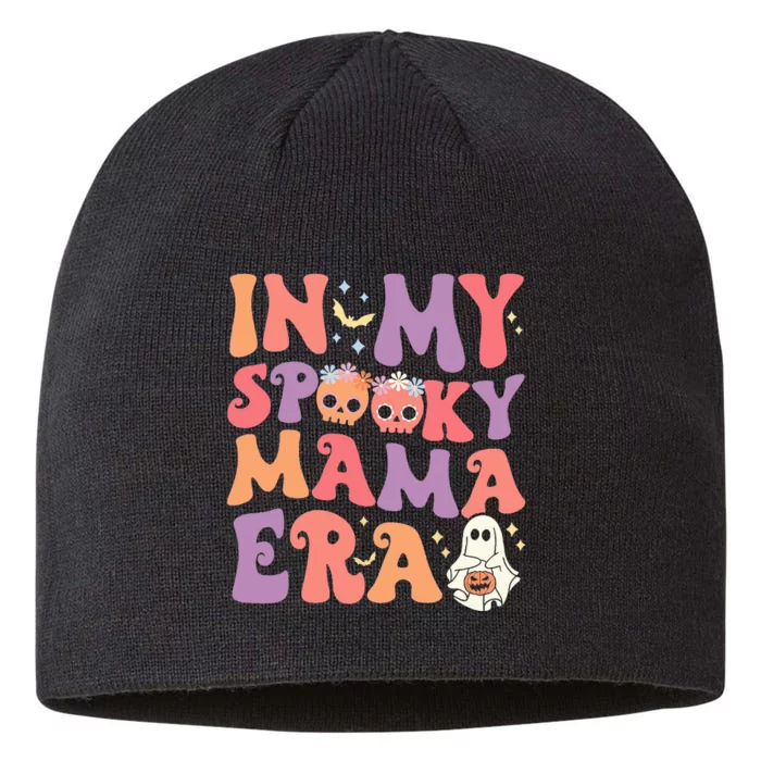 In My Spooky Mama Era Halloween Groovy Witchy Spooky Mom 8 1/2in Sustainable Knit Beanie